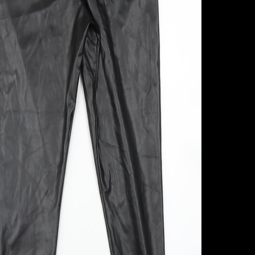 PRETTYLITTLETHING Womens Black   Capri Leggings Size 12 L28 in