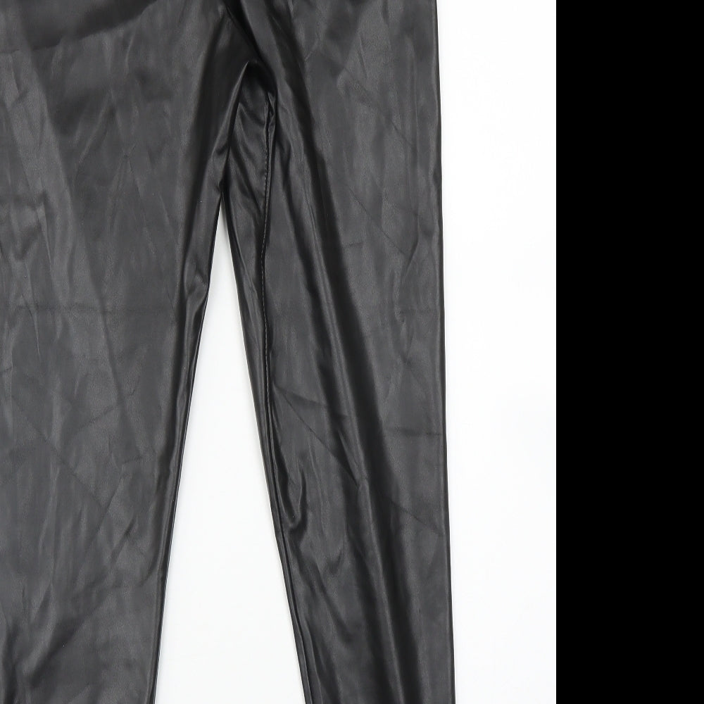 PRETTYLITTLETHING Womens Black   Capri Leggings Size 12 L28 in