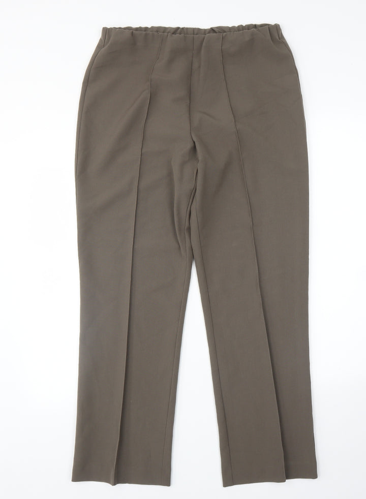 Mia Moda Womens Green Trousers Size 12 L28 in