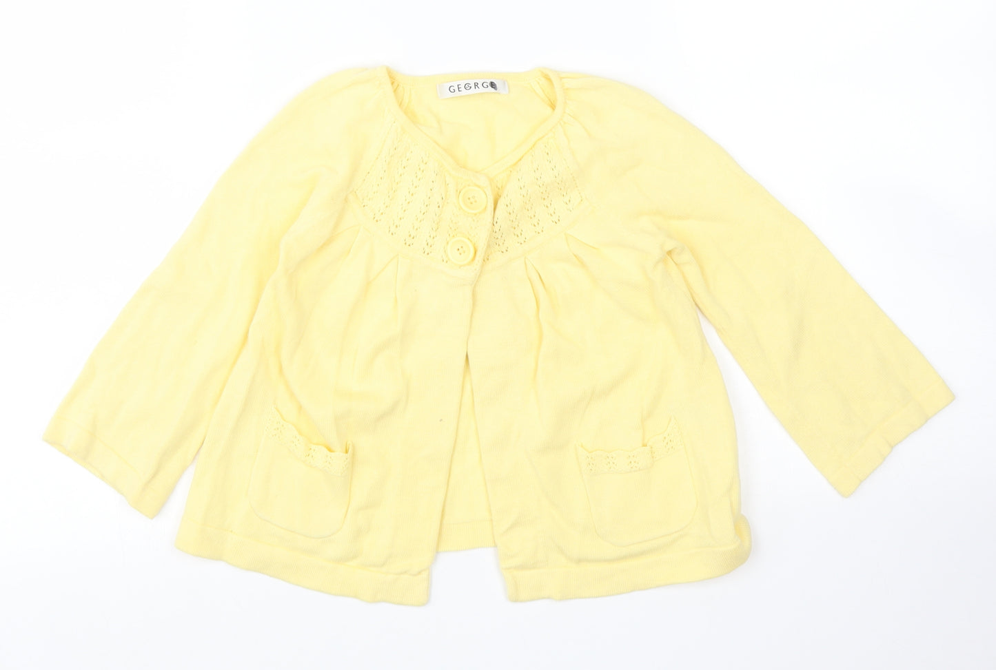 George Girls Yellow   Cardigan Jumper Size 4-5 Years