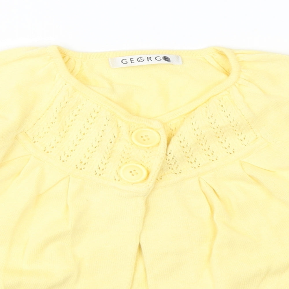 George Girls Yellow   Cardigan Jumper Size 4-5 Years