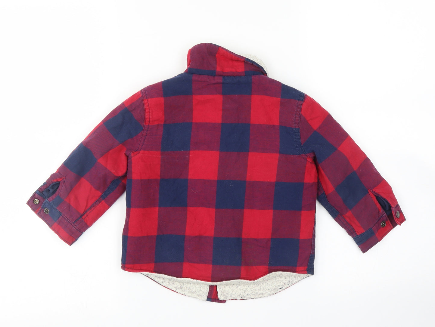 Gap Boys Red Plaid  Shirt Jacket Jacket Size 18-24 Months