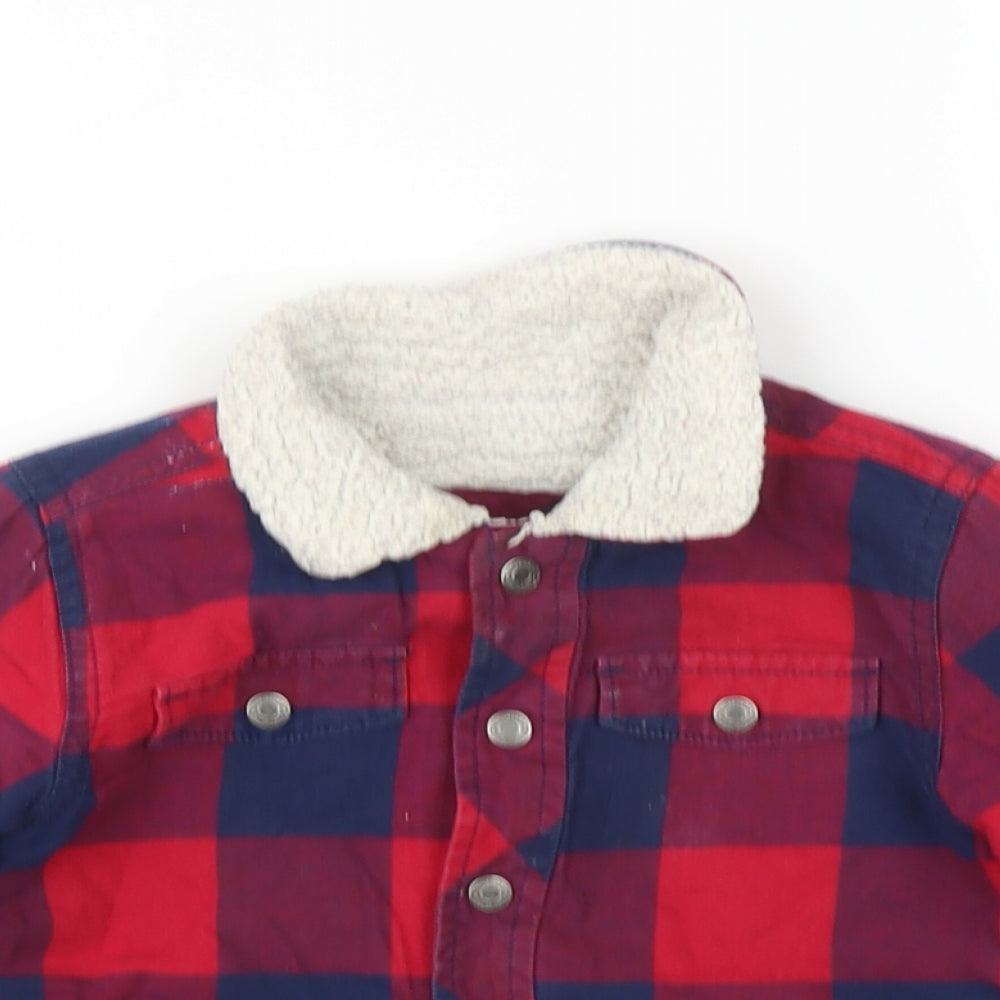 Gap Boys Red Plaid  Shirt Jacket Jacket Size 18-24 Months