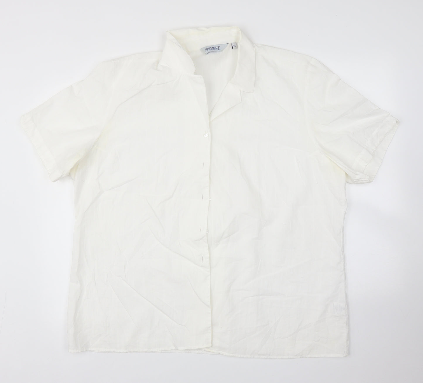 James Meade Womens White   Basic Button-Up Size 24