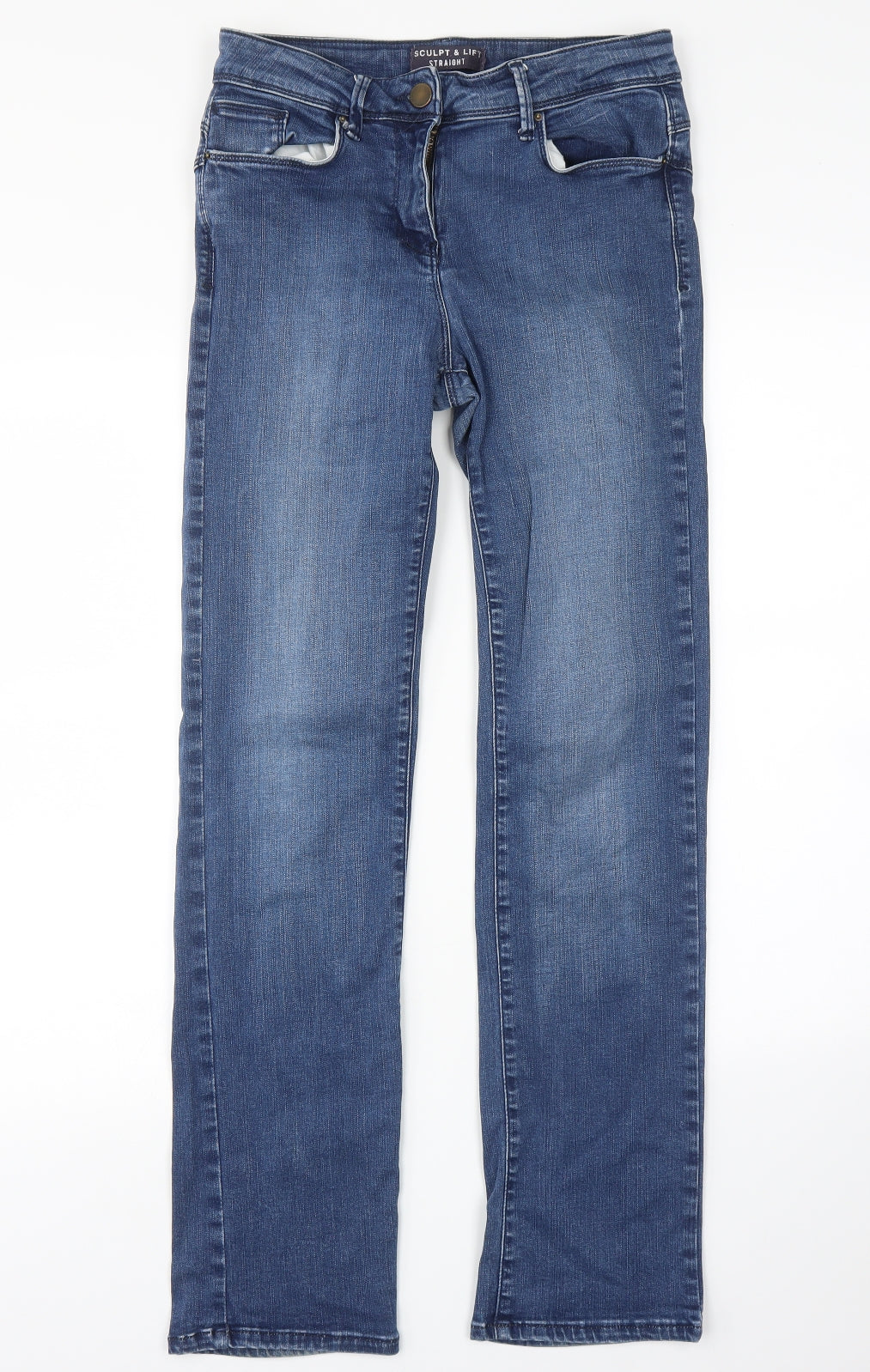 M&S Womens Blue   Straight Jeans Size 10 L30 in