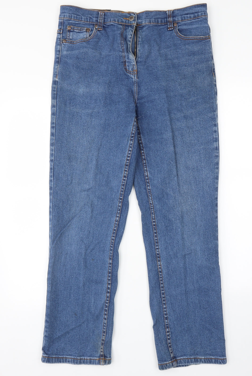 Cotton Traders Womens Blue   Straight Jeans Size 14 L28 in
