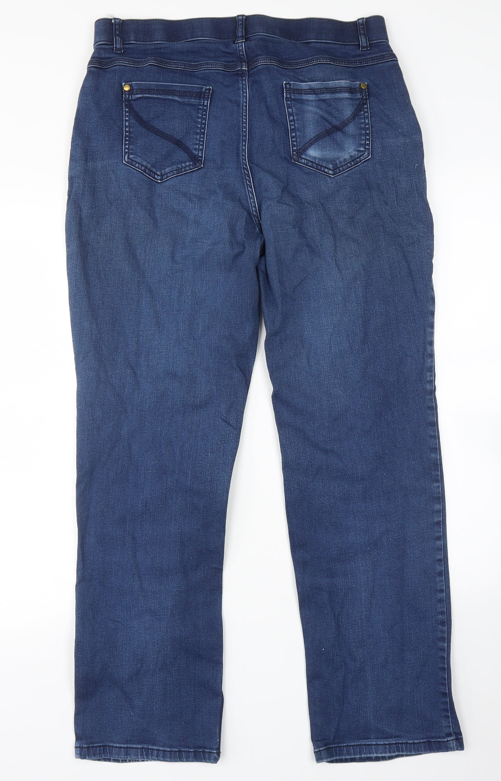 M&S Womens Blue   Straight Jeans Size 14 L28 in