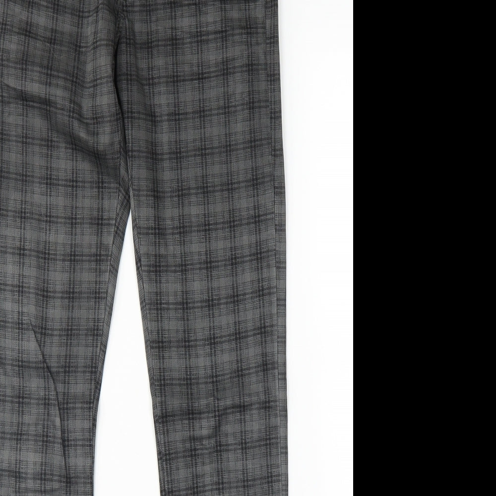SPF Womens Grey Plaid  Chino Trousers Size 6 L30 in