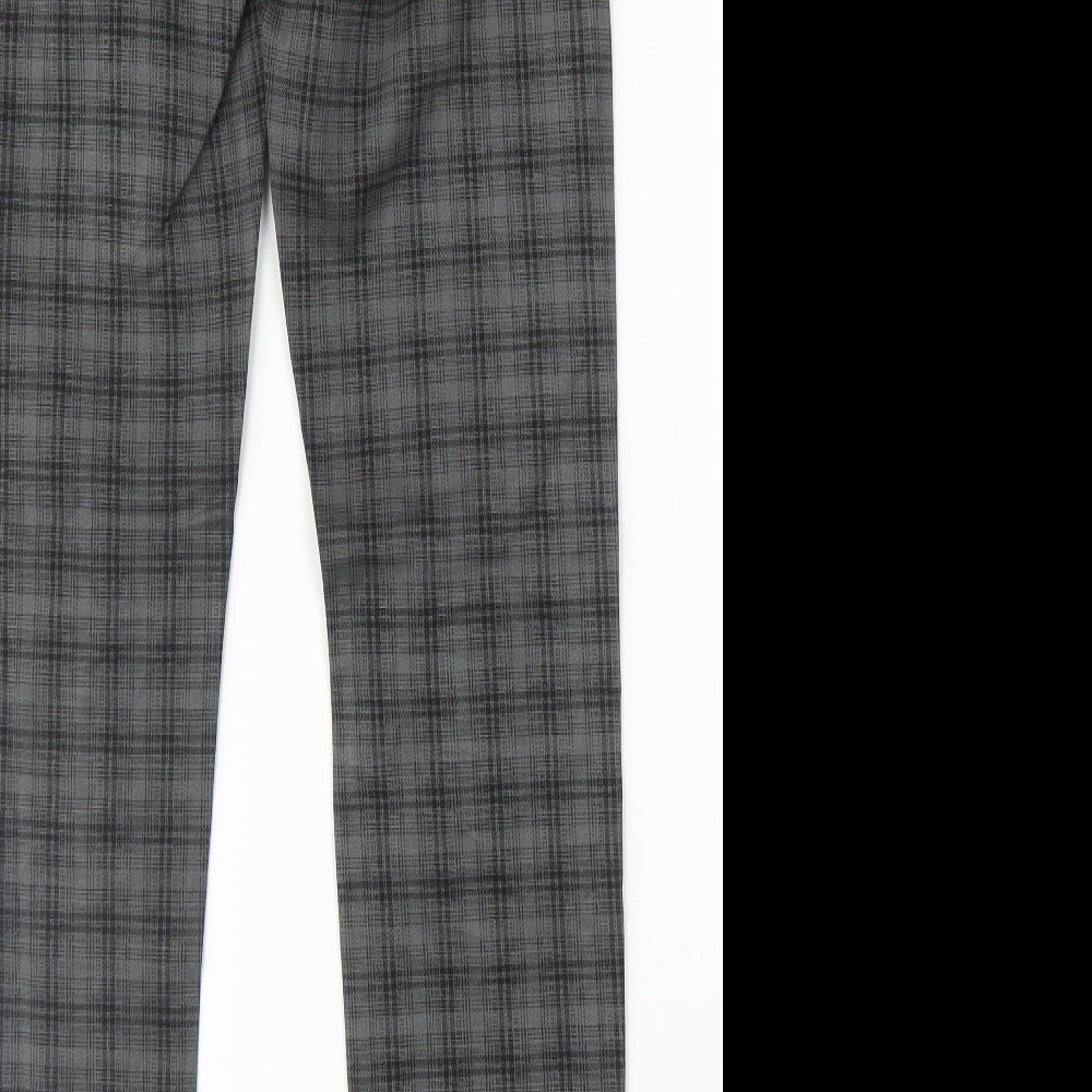 SPF Womens Grey Plaid  Chino Trousers Size 6 L30 in