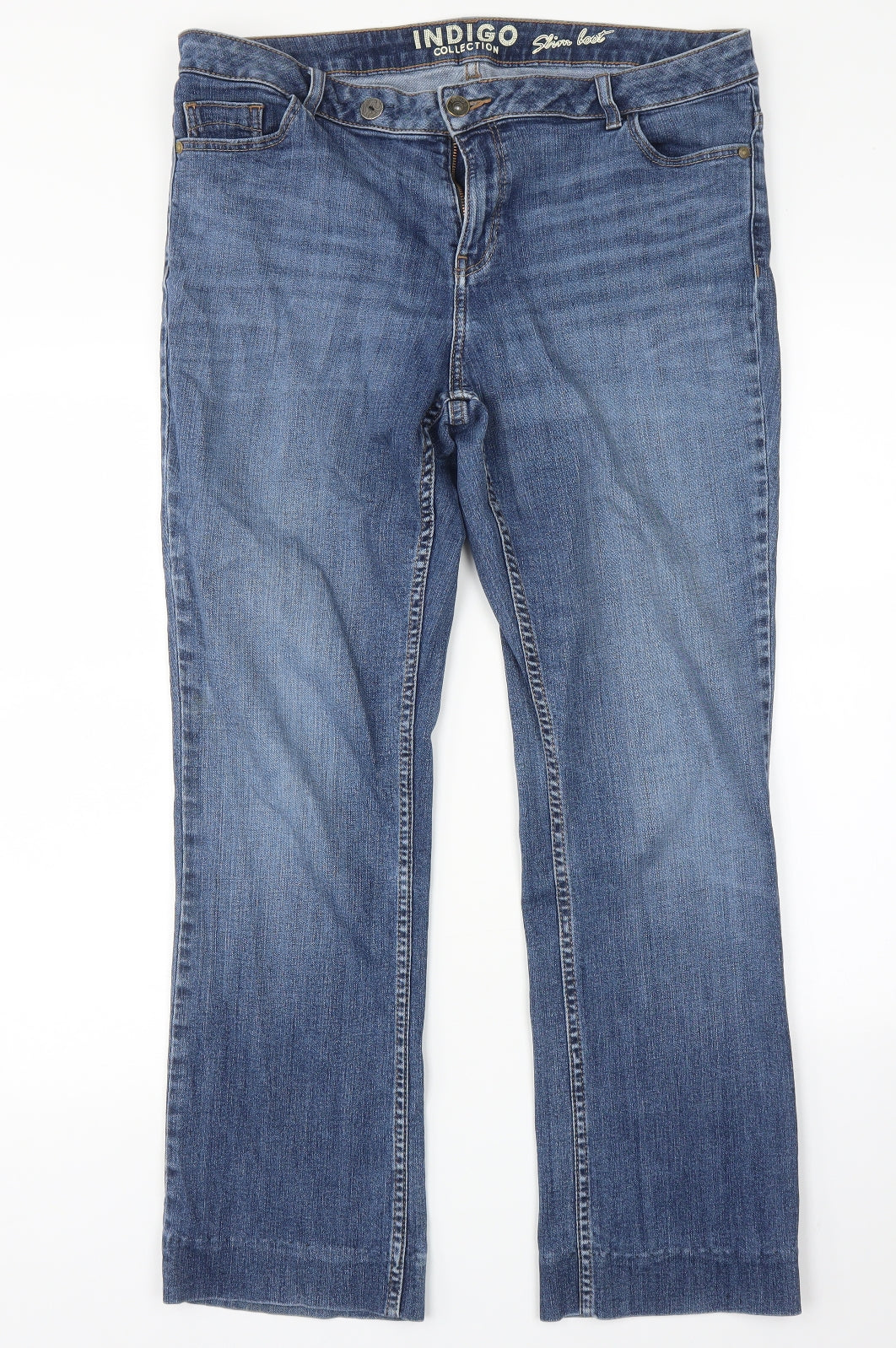 M&S Womens Blue   Bootcut Jeans Size 16 L28 in