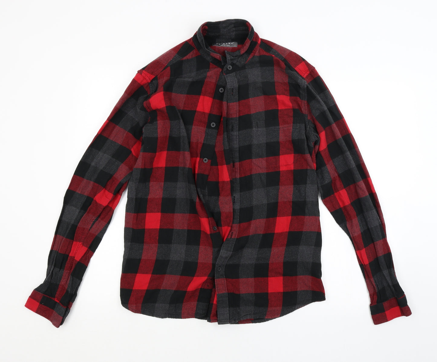 Primark Mens Red Check   Button-Up Size L