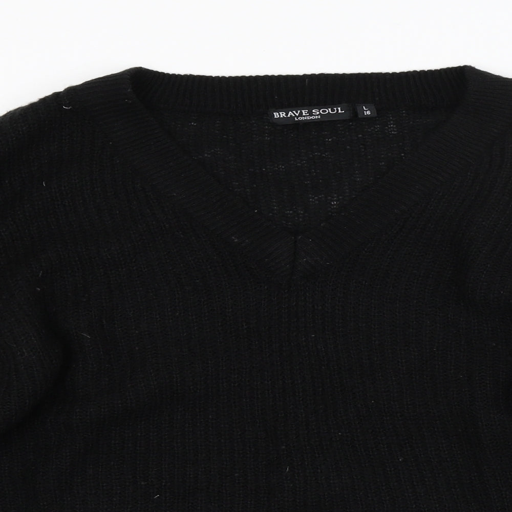 Brave Soul Womens Black   Pullover Jumper Size 16