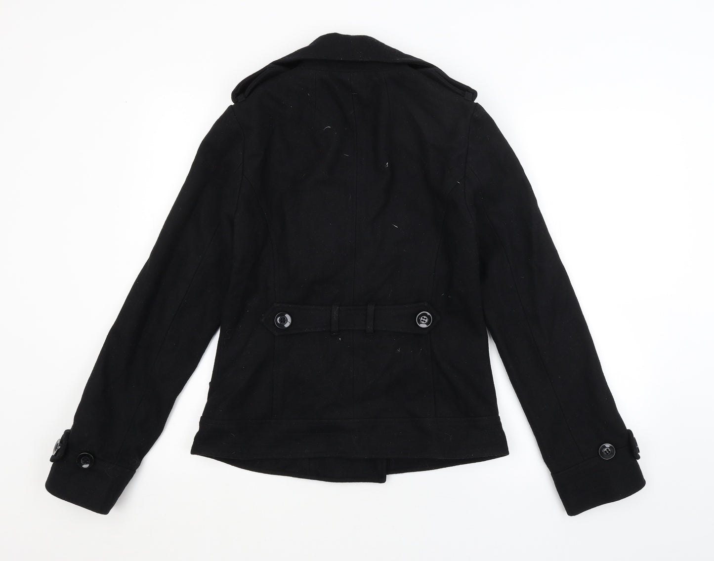 Topshop Womens Black   Pea Coat Coat Size 10
