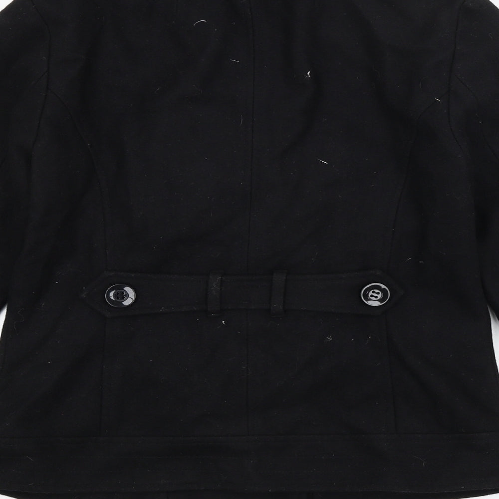 Topshop Womens Black   Pea Coat Coat Size 10