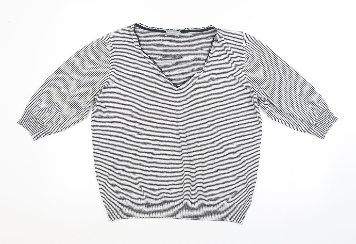 Per Una Womens Multicoloured Striped  Pullover Jumper Size 22