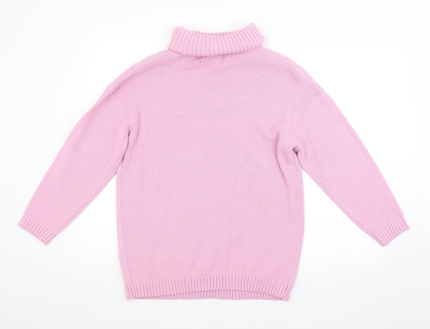 Boohoo Womens Pink Argyle/Diamond  Pullover Jumper Size L