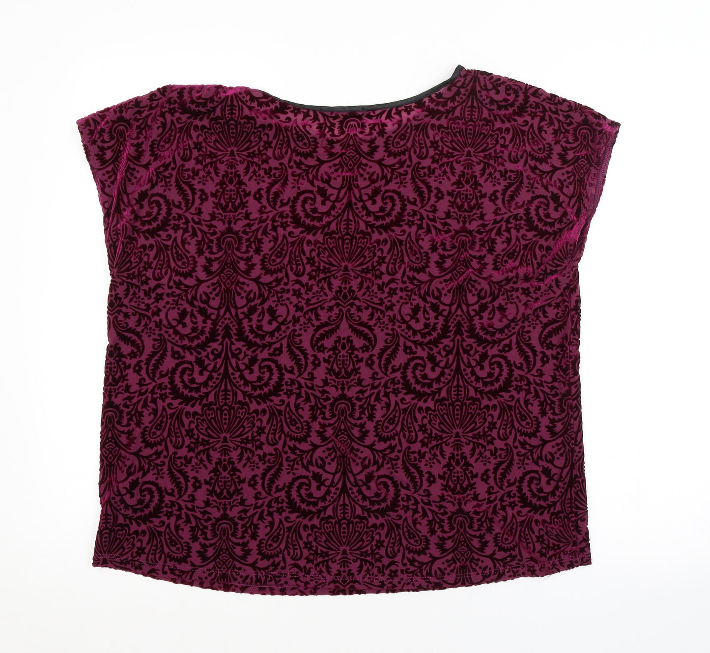 George Womens Purple Paisley  Basic Blouse Size 16