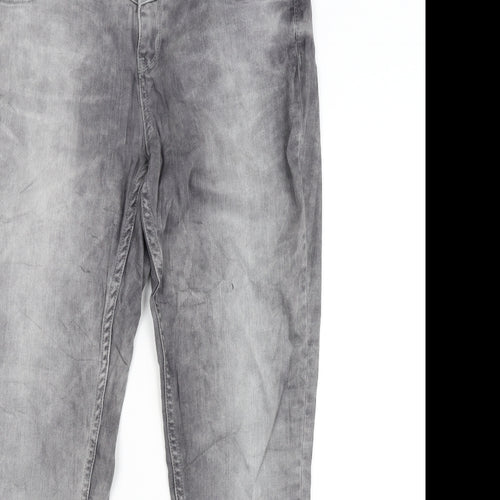 BE YOU Womens Grey   Straight Jeans Size 34 in L29 in