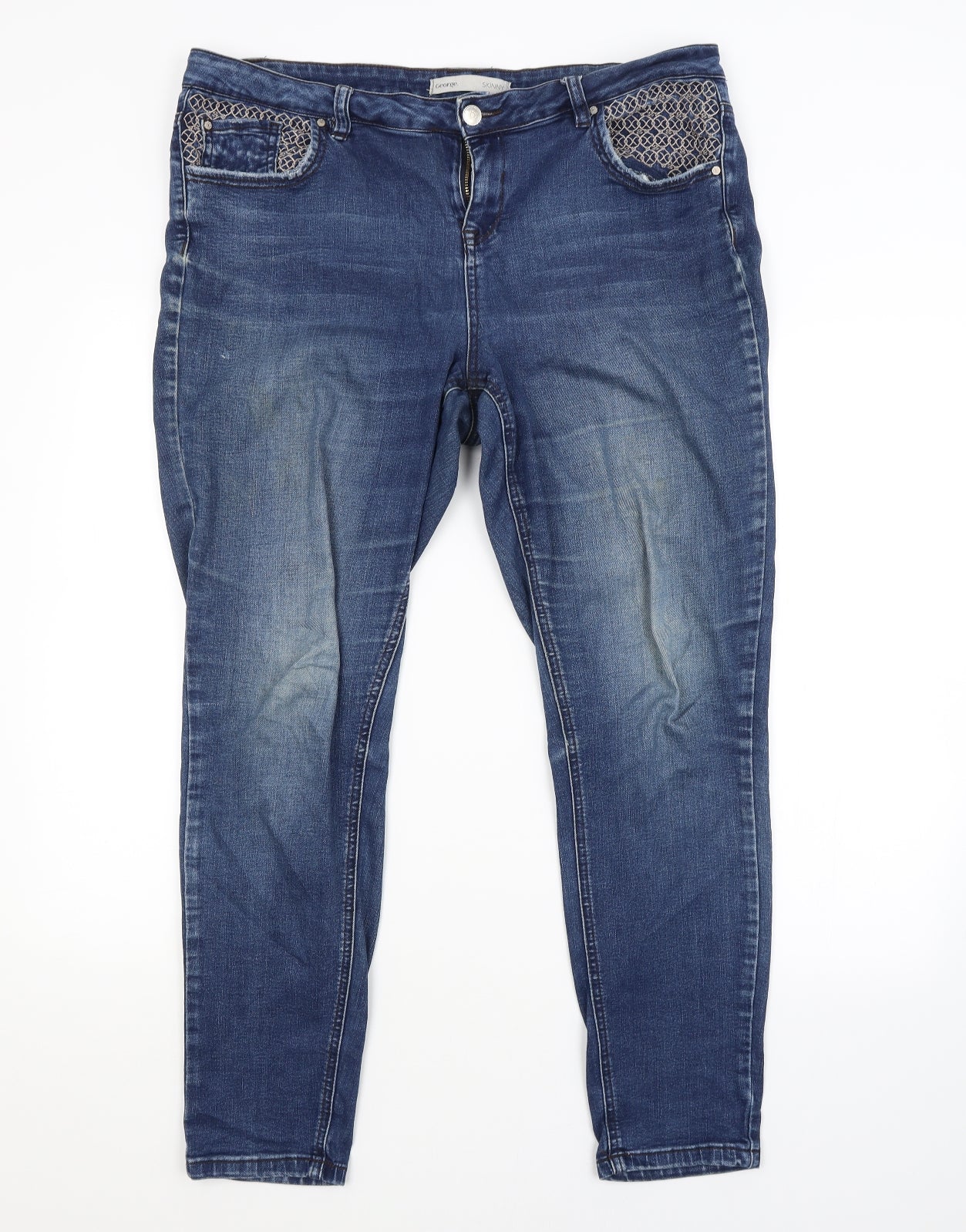 George Womens Blue   Skinny Jeans Size 16 L28 in