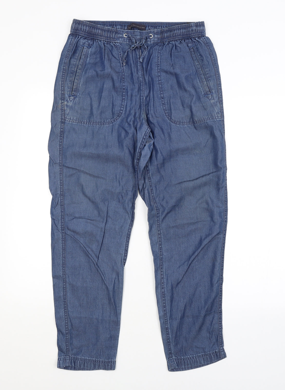 M&S Womens Blue   Jegging Trousers Size 10 L27 in