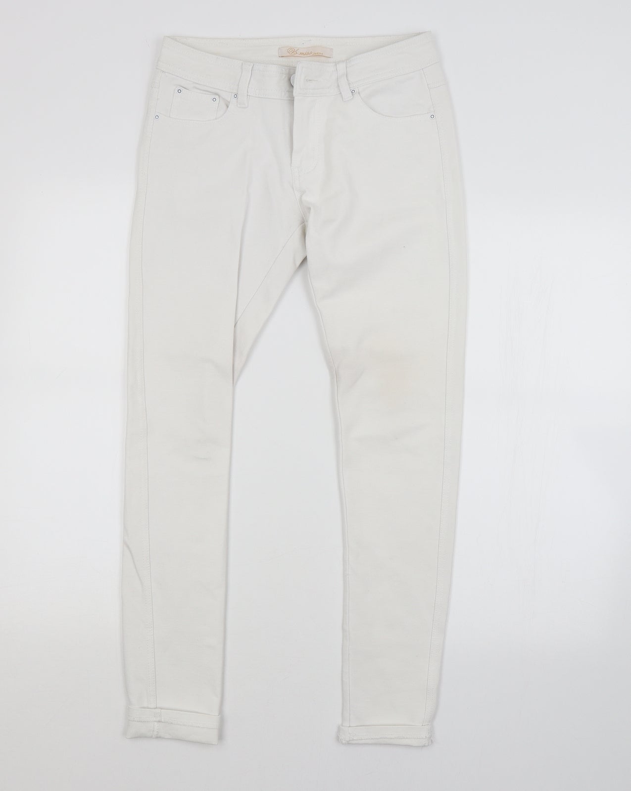Preworn Womens White   Straight Jeans Size L L27 in