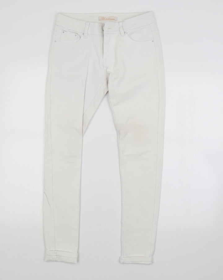 Preworn Womens White   Straight Jeans Size L L27 in