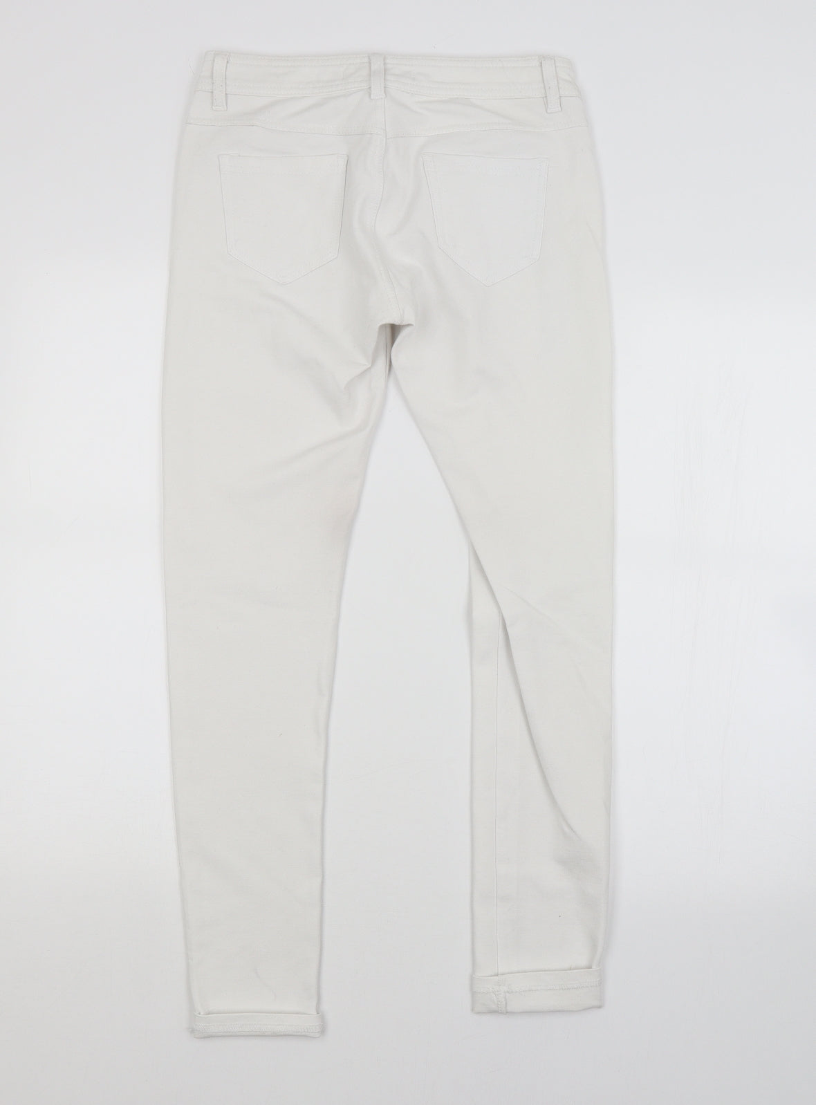Preworn Womens White   Straight Jeans Size L L27 in
