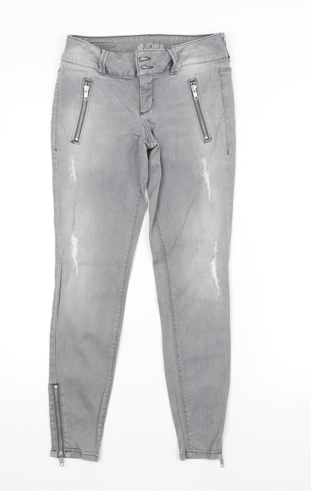 Preworn Womens Grey   Skinny Jeans Size 26 in L26 in