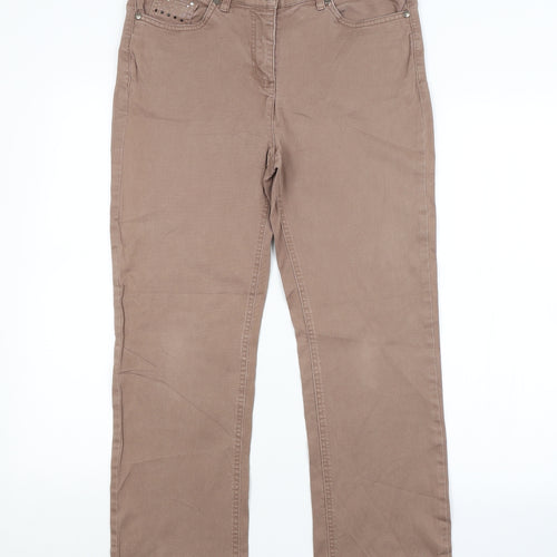 PAOLA Womens Brown   Straight Jeans  L25 in