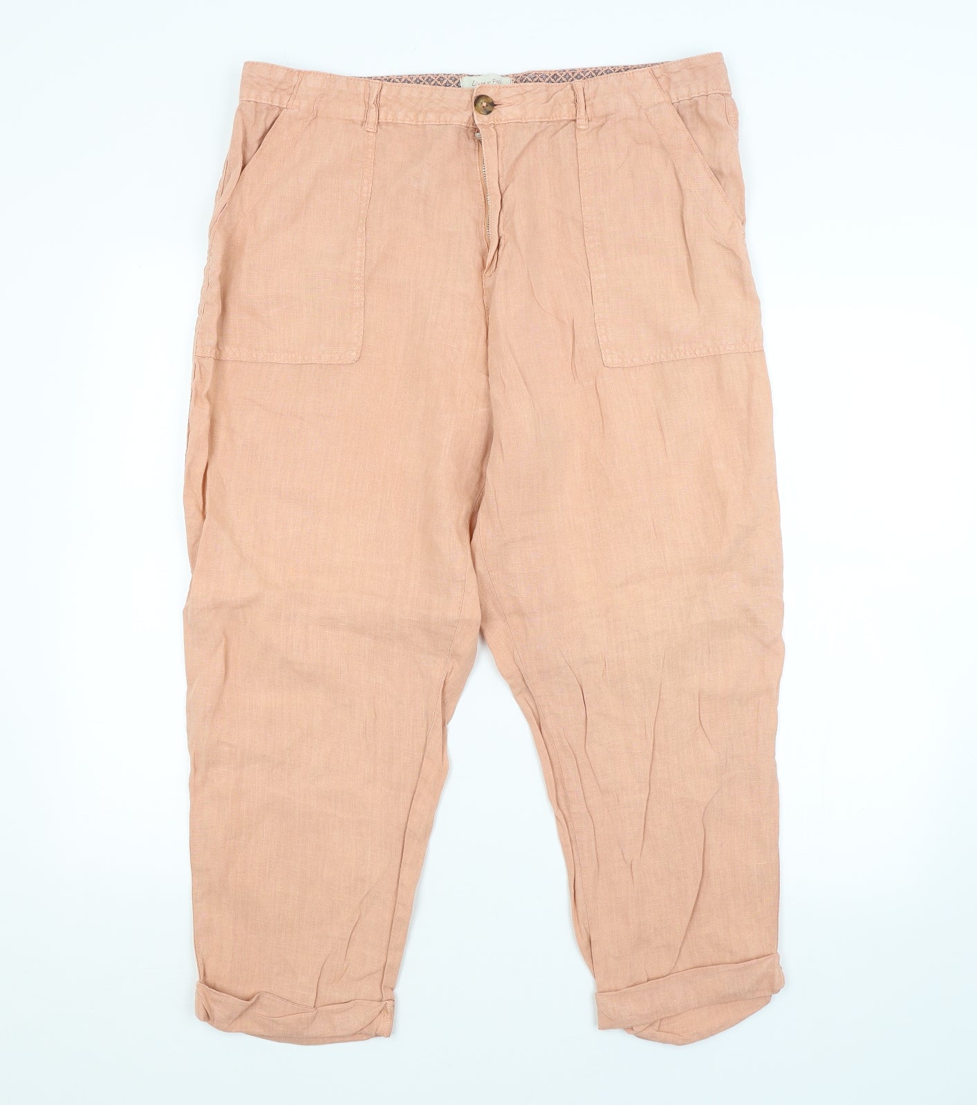 F&F Womens Orange Argyle/Diamond  Trousers  Size 18 L24 in