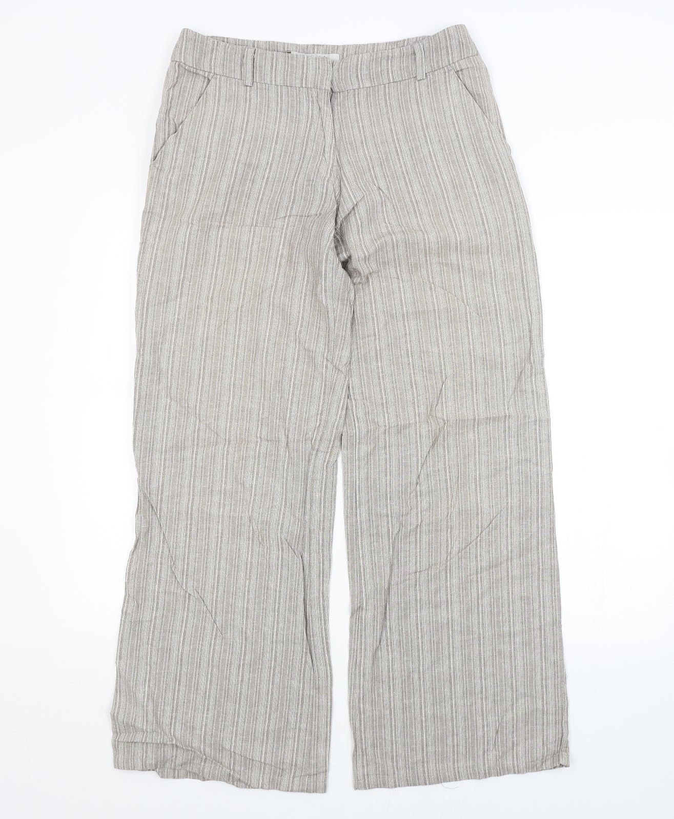 RESERVED Womens Grey Striped  Trousers  Size 12 L30 in