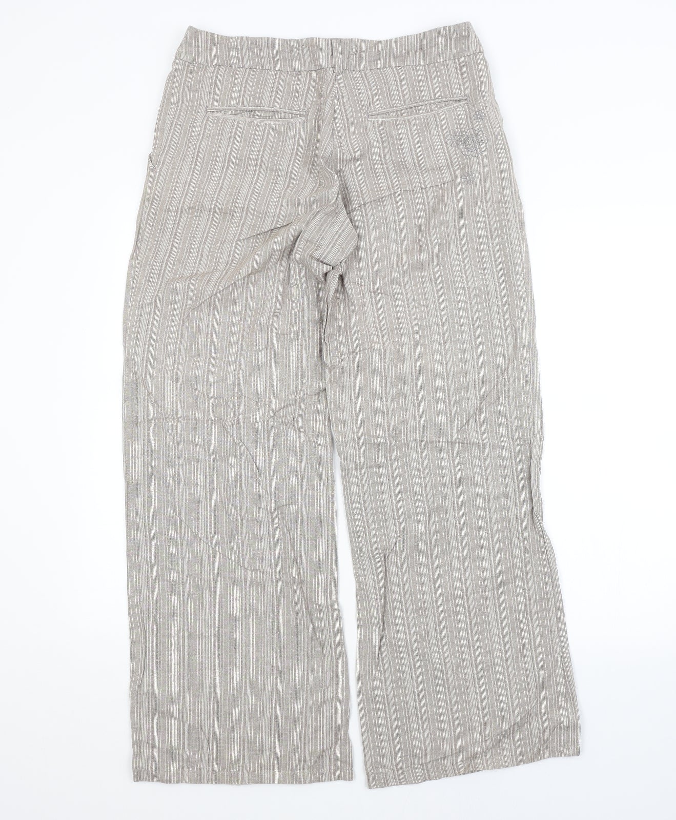 RESERVED Womens Grey Striped  Trousers  Size 12 L30 in
