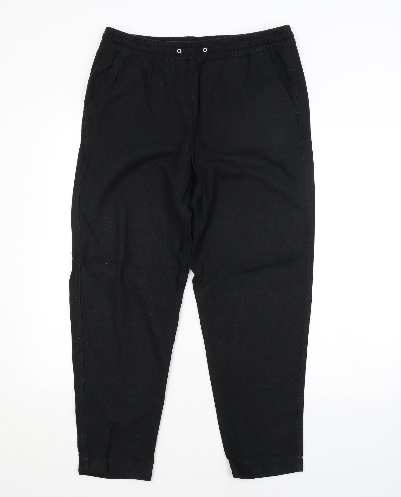 M&S Womens Black   Trousers  Size 12 L26 in
