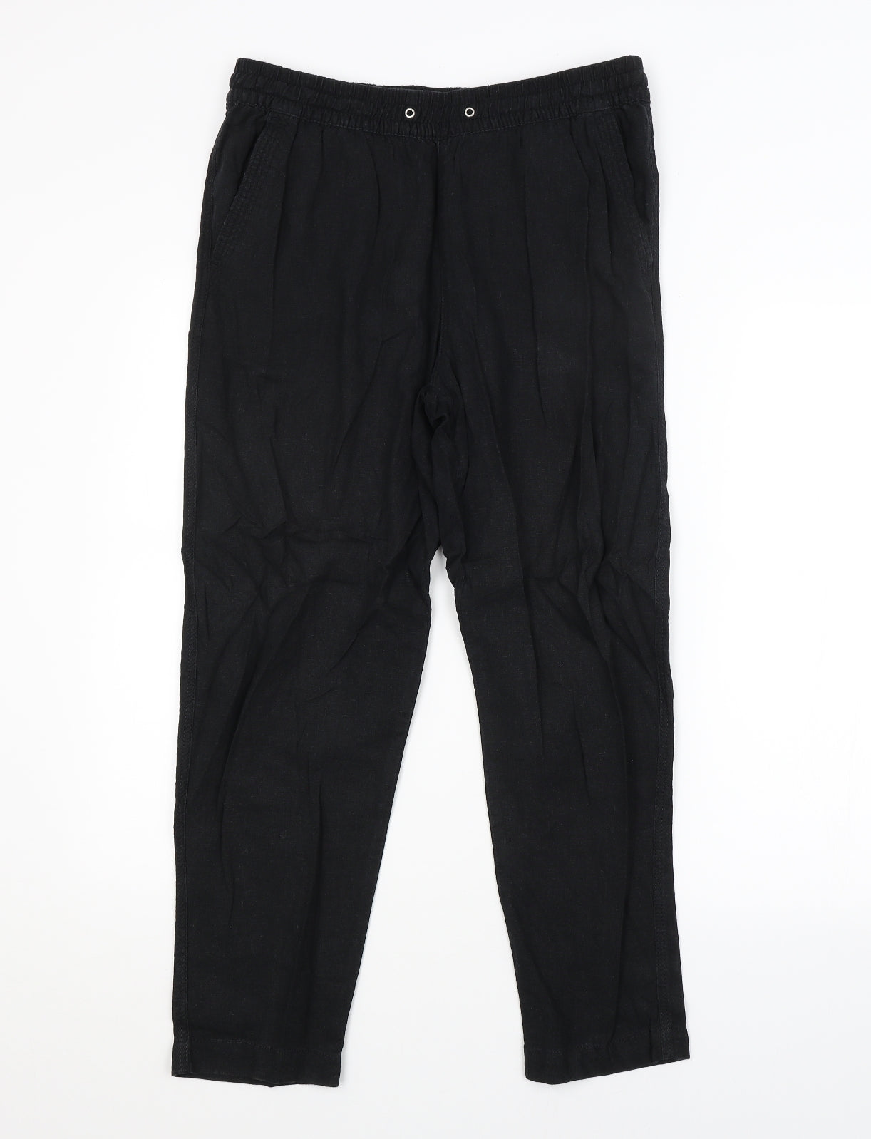 M&S Womens Black   Trousers  Size 12 L26 in