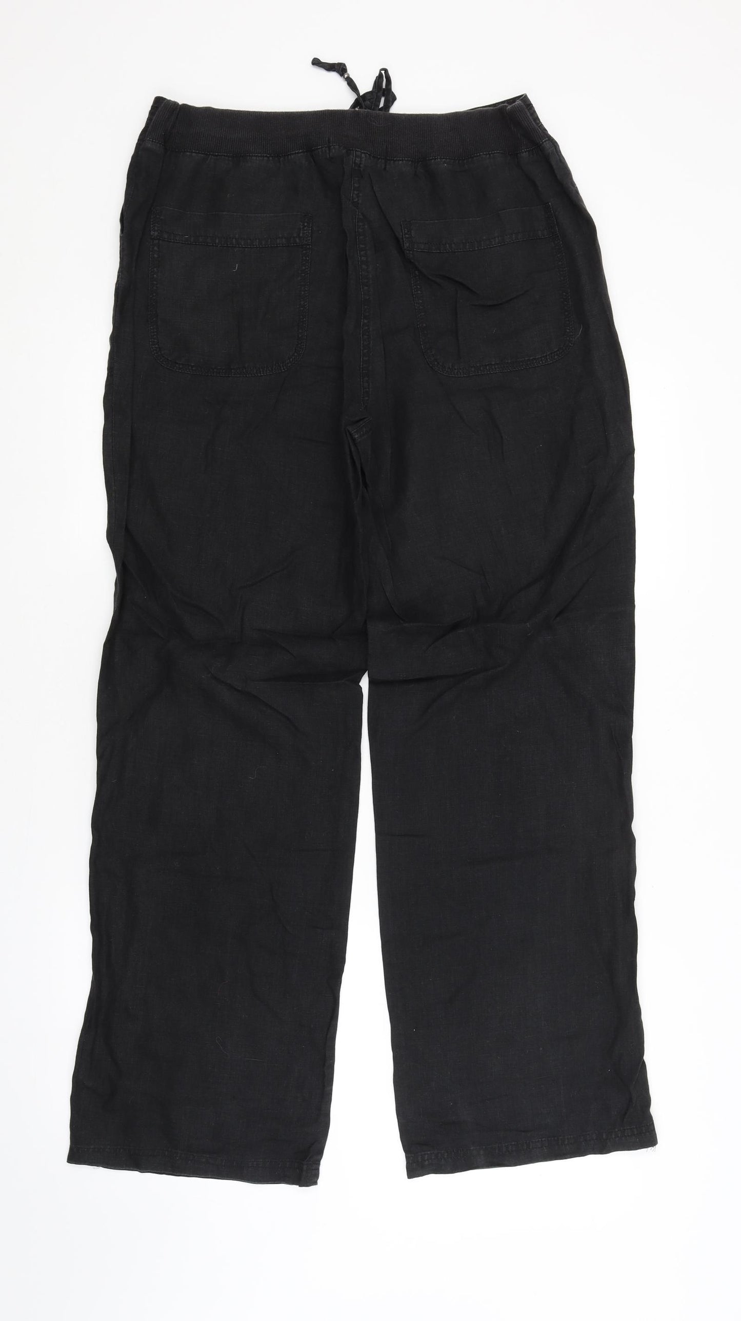 M&S Womens Black   Trousers  Size 16 L28 in