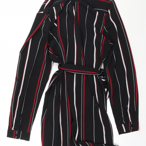 New Look Womens Black Striped  Shirt Dress  Size 12