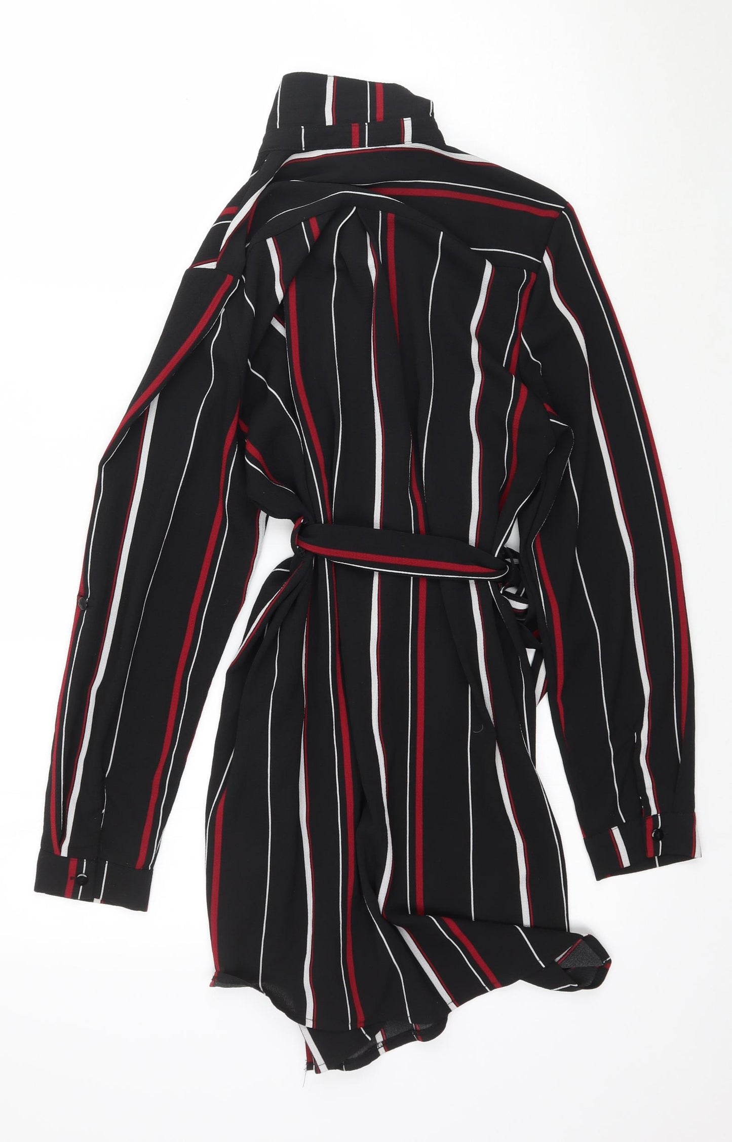 New Look Womens Black Striped  Shirt Dress  Size 12