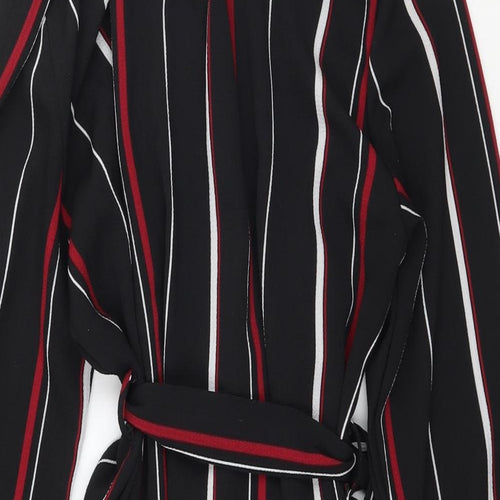 New Look Womens Black Striped  Shirt Dress  Size 12