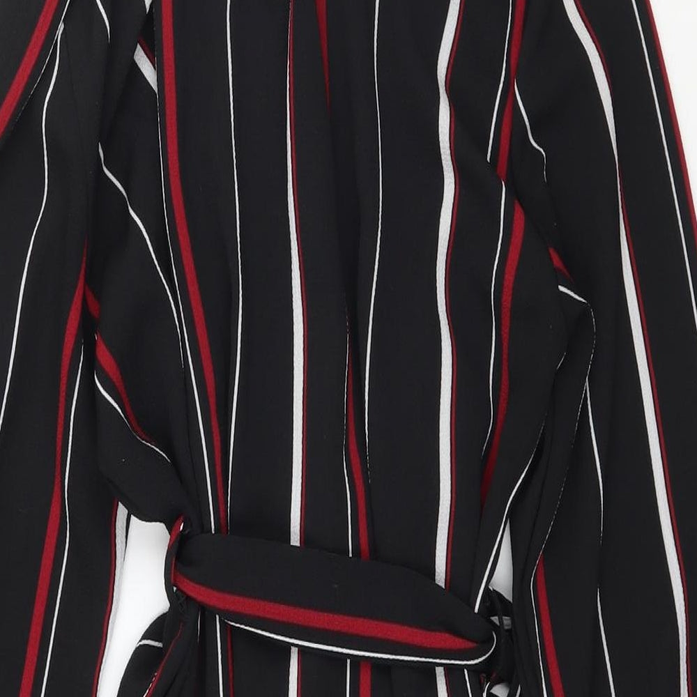 New Look Womens Black Striped  Shirt Dress  Size 12