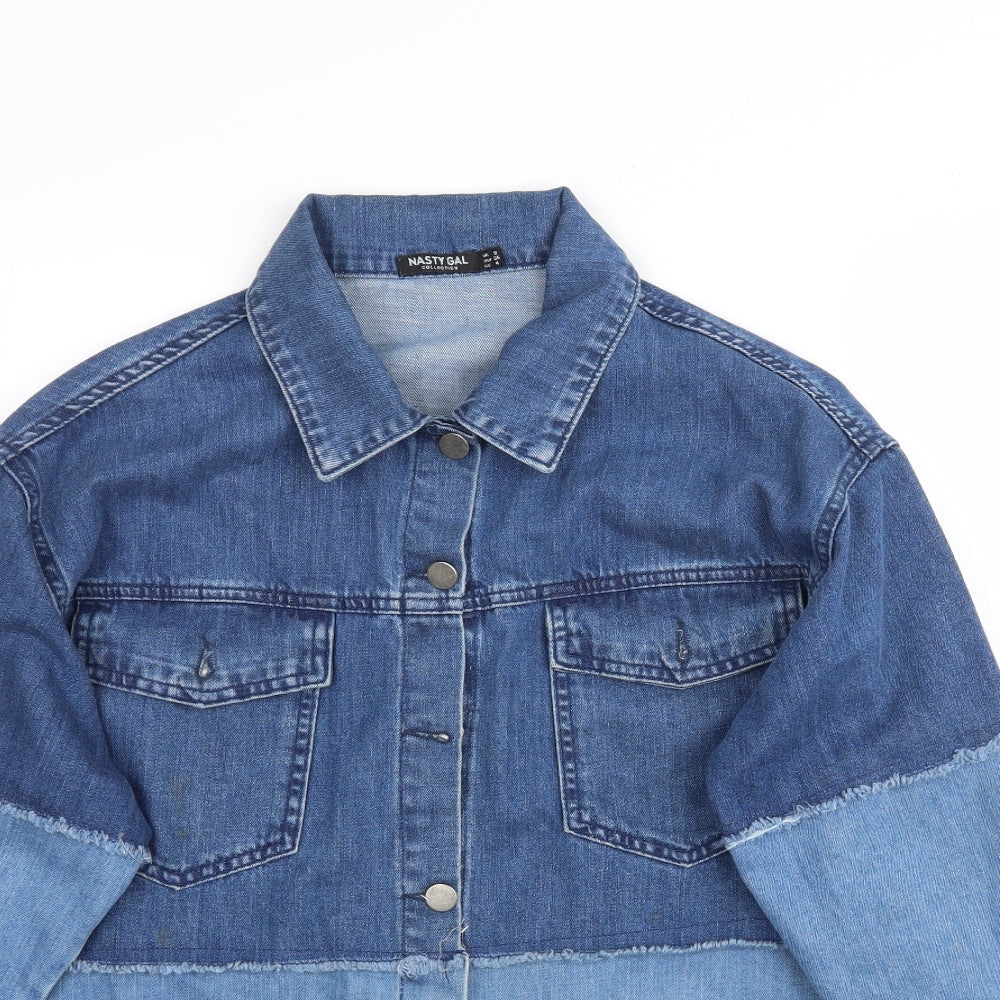 Nasty Gal Womens Blue   Jacket  Size 8  - Two tone Oversized