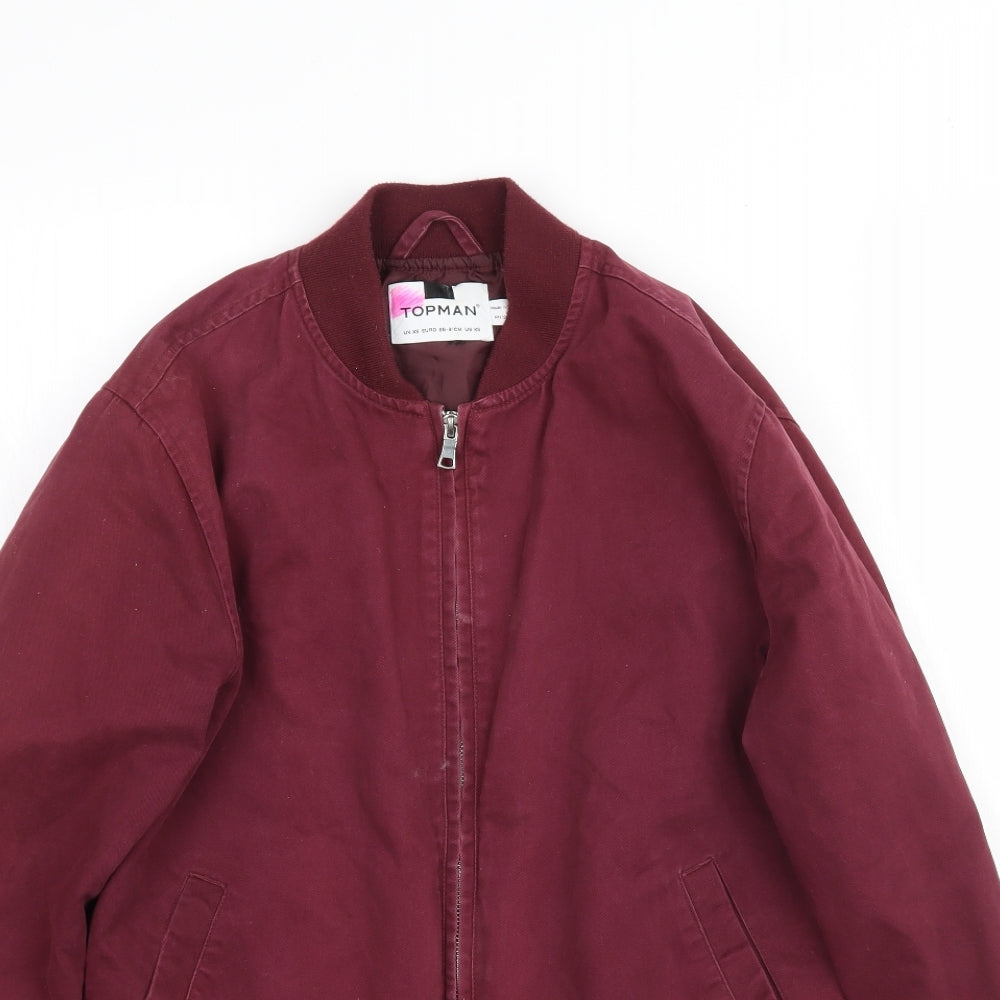 Topman Mens Red   Bomber Jacket Jacket Size XS