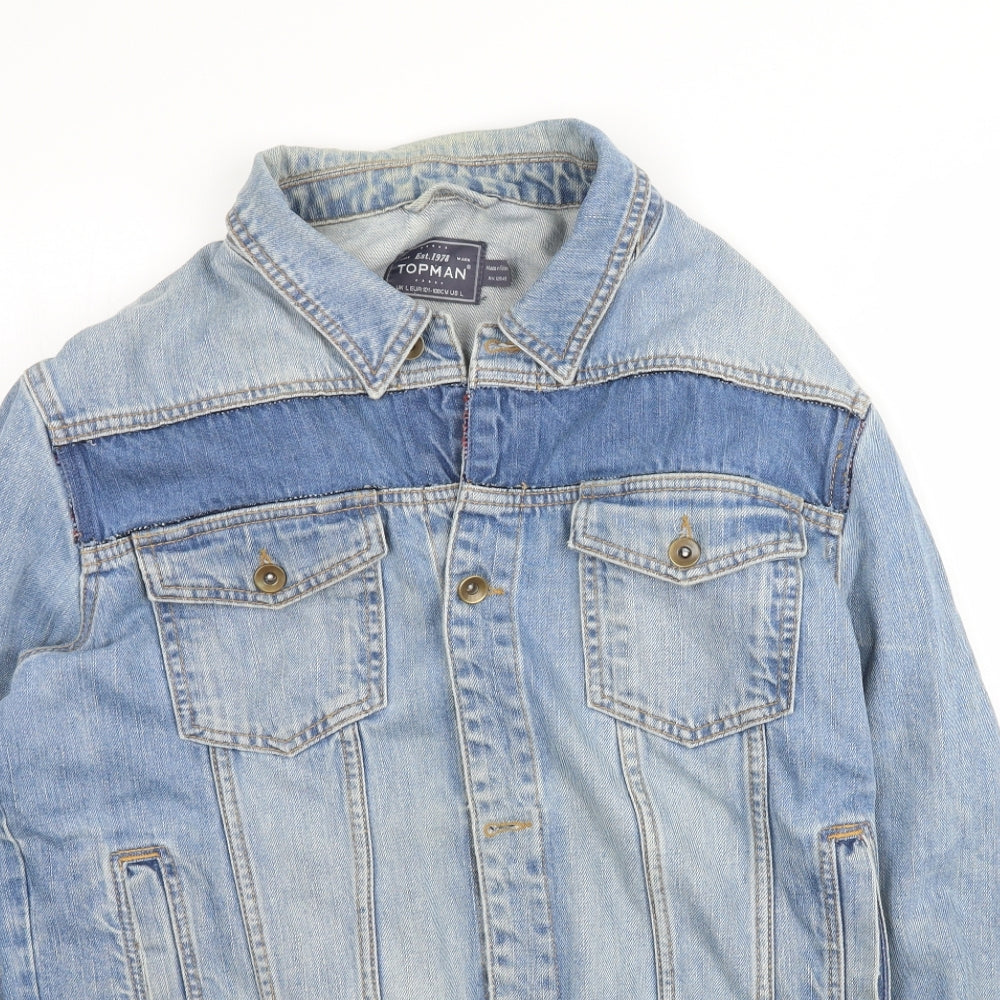 Topman Mens Blue  Denim Jacket  Size L