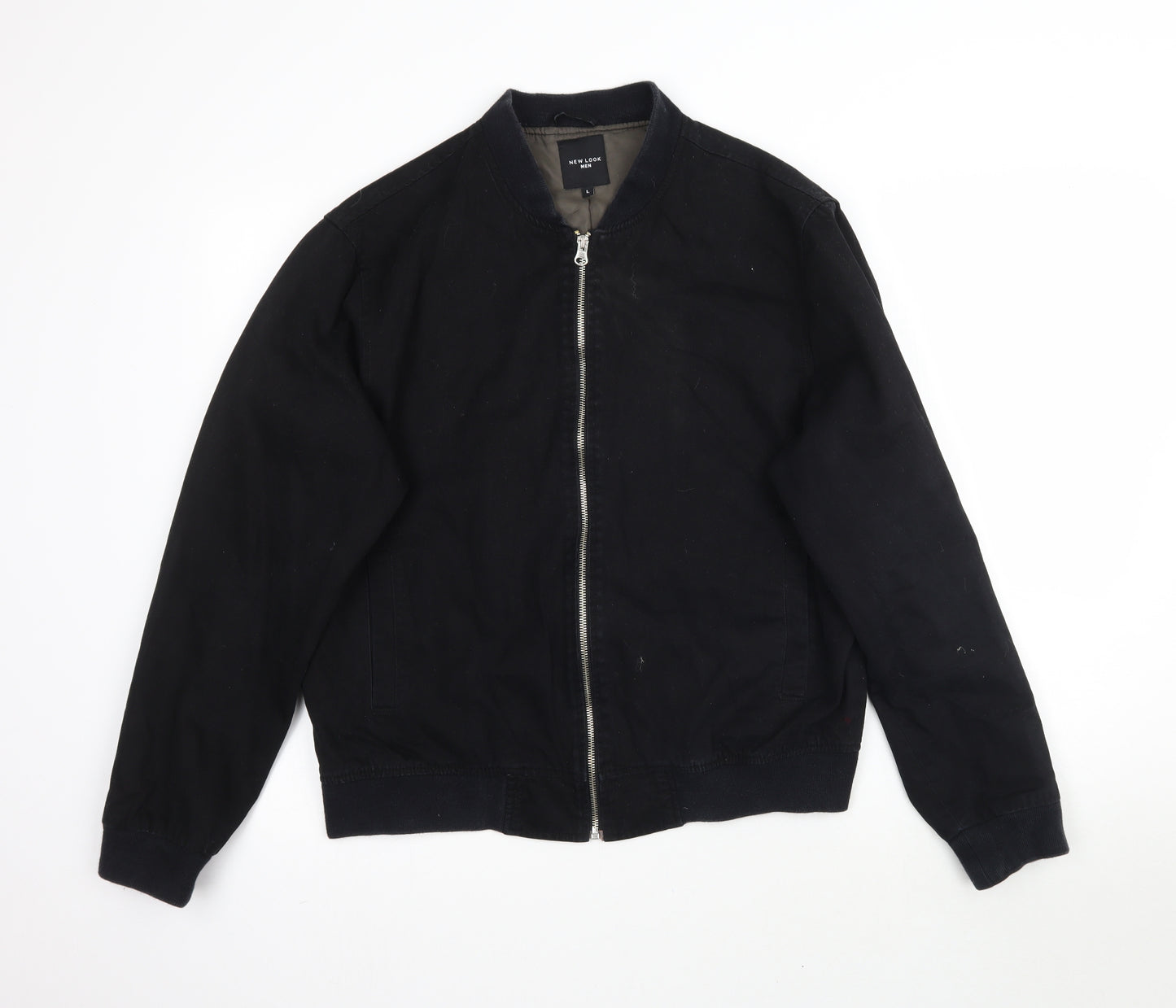 New Look Mens Black  Denim Bomber Jacket Jacket Size L