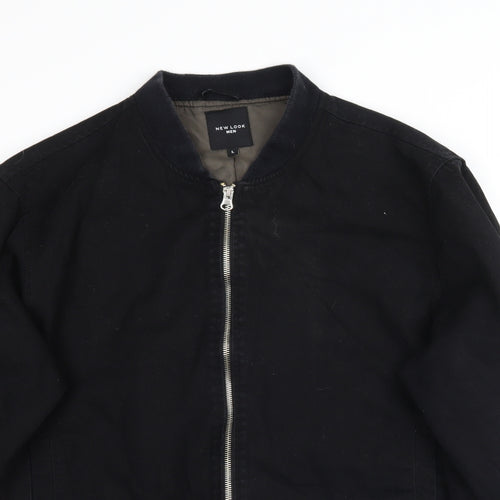 New Look Mens Black  Denim Bomber Jacket Jacket Size L