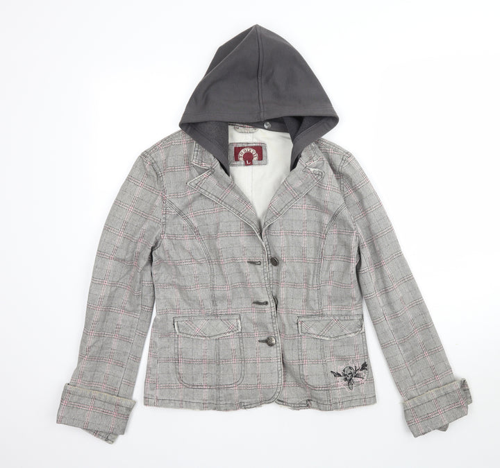 Sublevel Womens Grey Plaid  Jacket  Size L