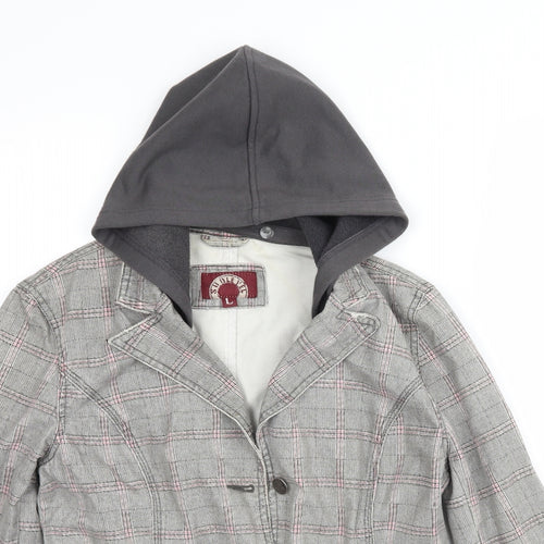Sublevel Womens Grey Plaid  Jacket  Size L