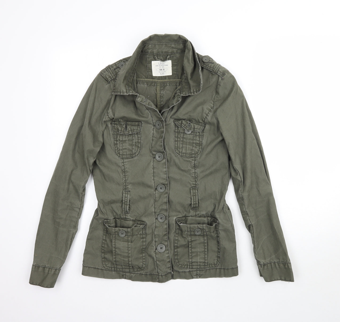 H&M Womens Green   Jacket Coat Size 8