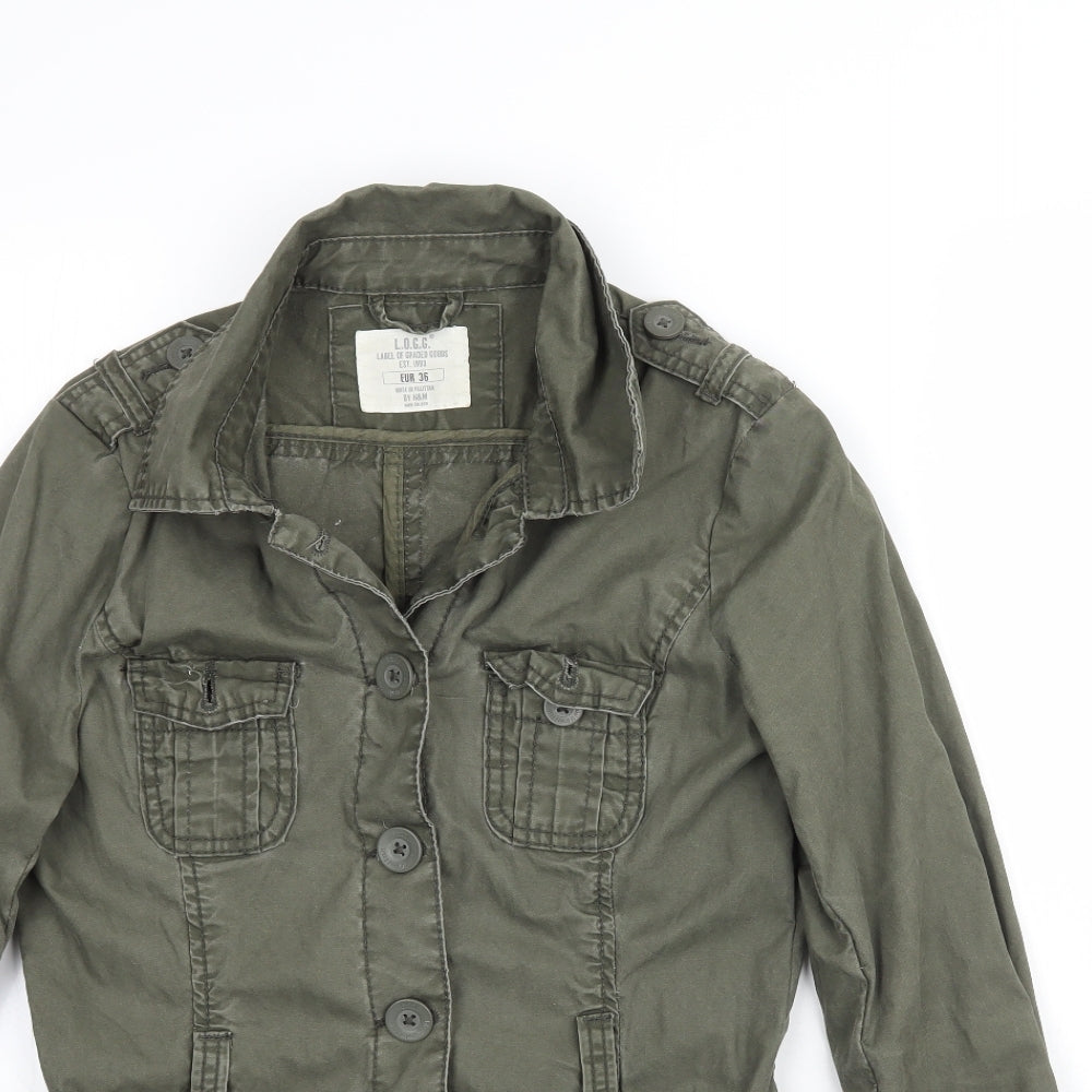 H&M Womens Green   Jacket Coat Size 8
