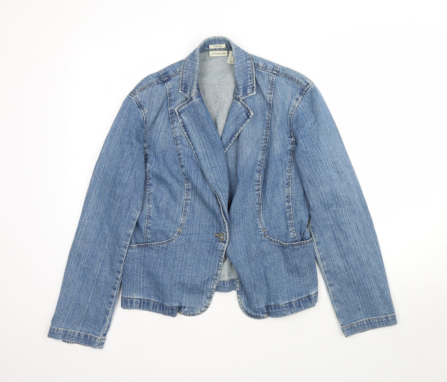 St Johns Bay Womens Blue  Denim Jacket Blazer Size M