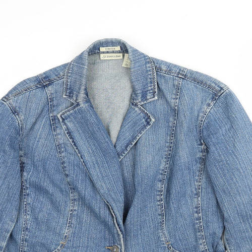 St Johns Bay Womens Blue  Denim Jacket Blazer Size M